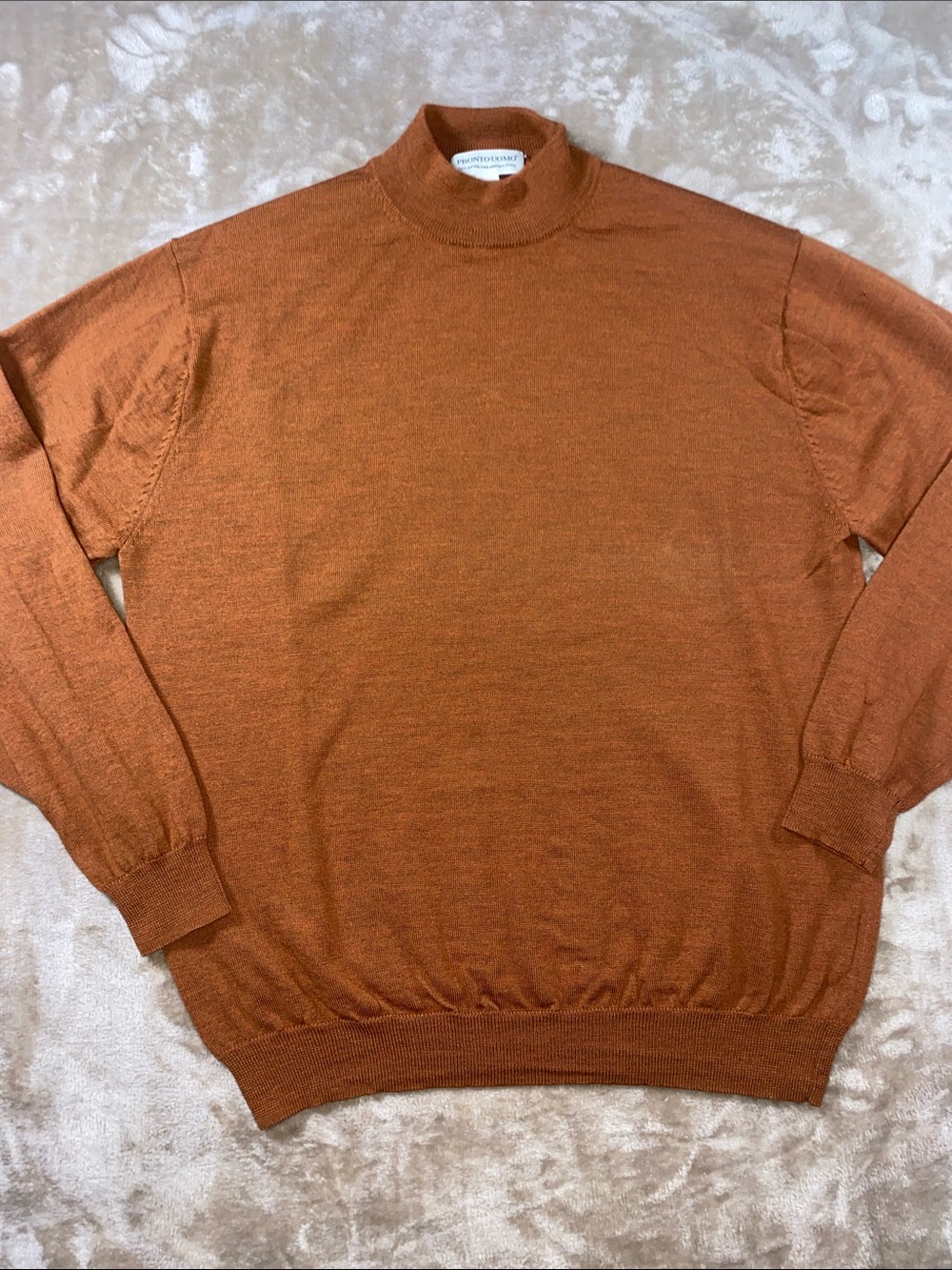 Pronto Uomo Men's Turtleneck Sweater in Rust Orange